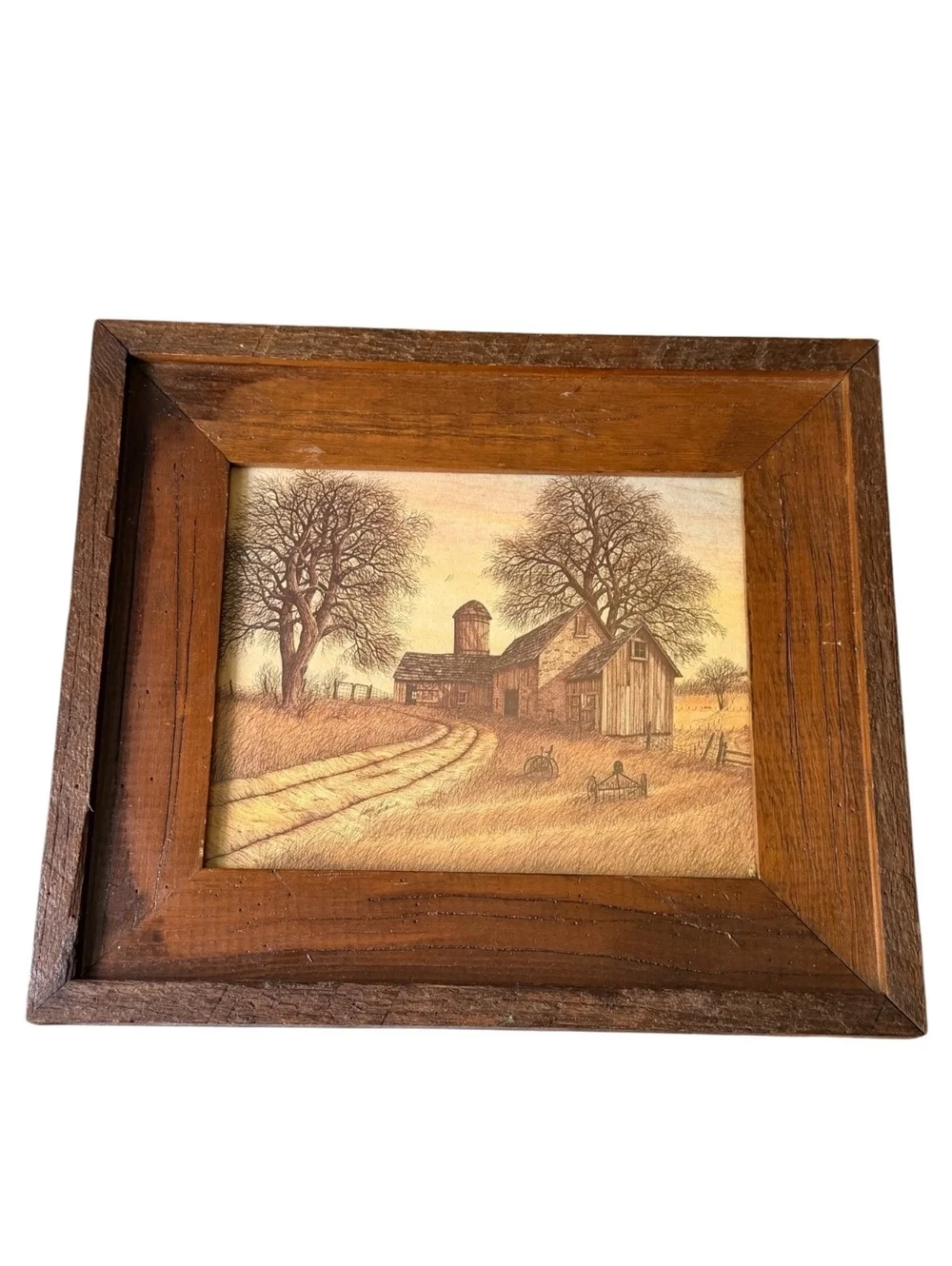 Vintage Anthony M Bottanelli Signed Lithograph Farm Barn Landscape Framed Art